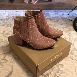 Charlotte Russe mauve studded ankle boots like new